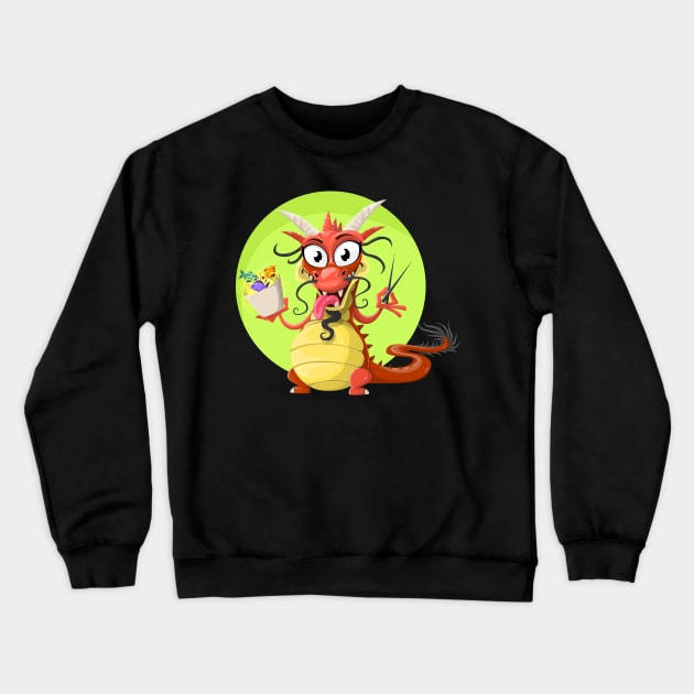 Dragon Takeout Crewneck Sweatshirt by Megrasaurous